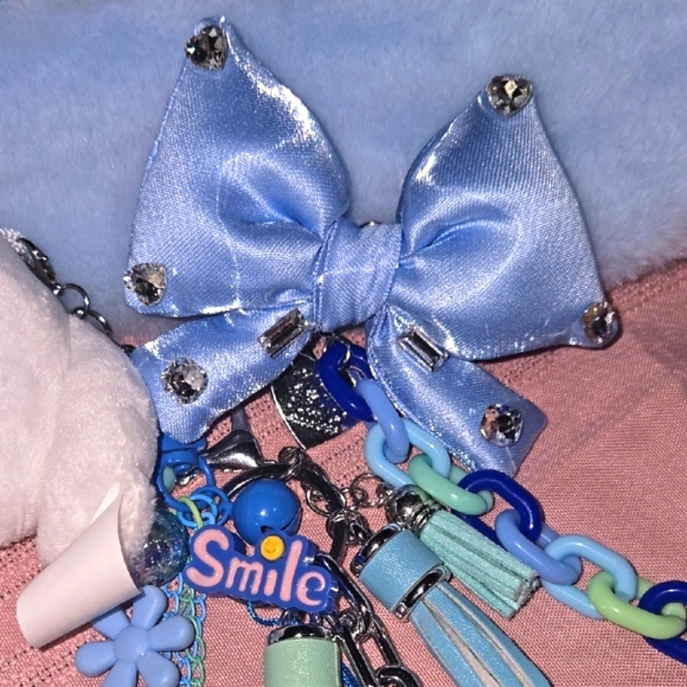 Blue Plush Cinnamoroll Bag with Cinnamoroll Plush Keychain - Picture 3 of 16